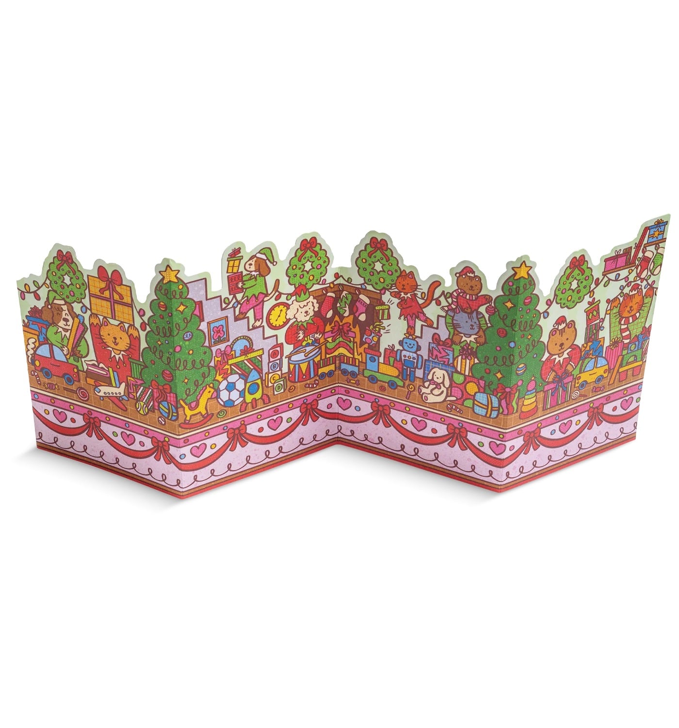 Elves Workshop Fold Out Concertina Christmas Card