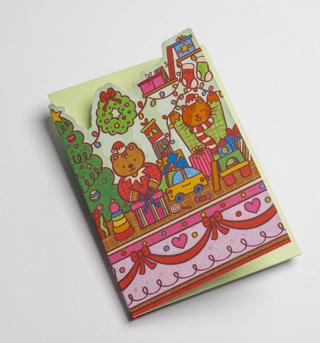 Elves Workshop Fold Out Concertina Christmas Card