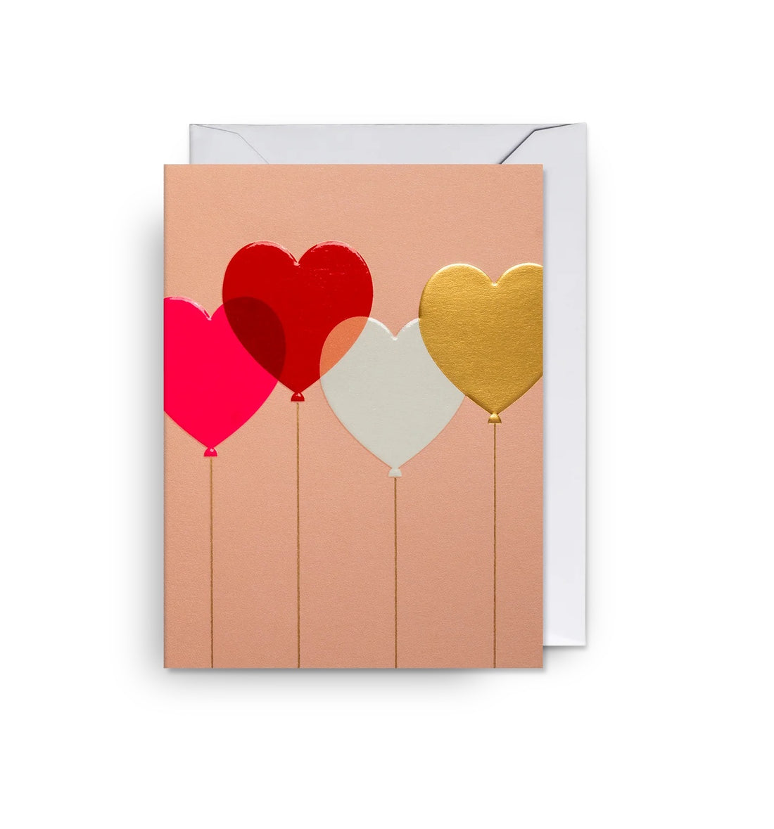 Floating Heart Balloons Mini Card