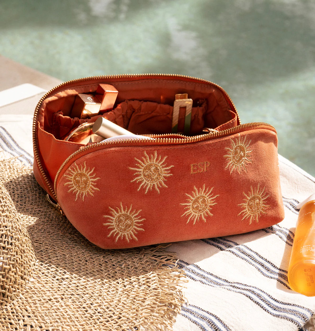 Sun Goddess Open Flat Makeup Bag
