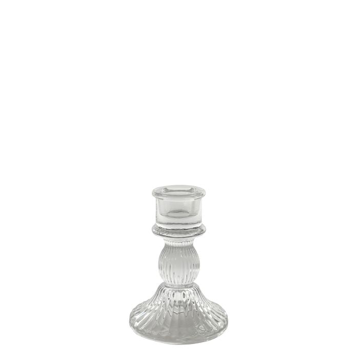 Bougeoir en verre transparent 10,5 cm