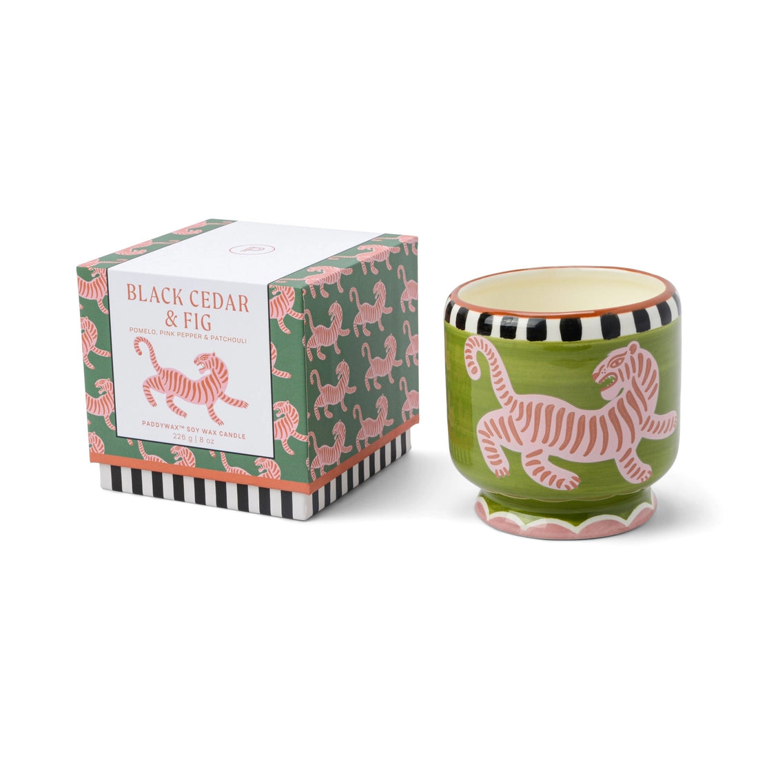 Adopo Black Cedar & Fig Tiger Candle - 226g