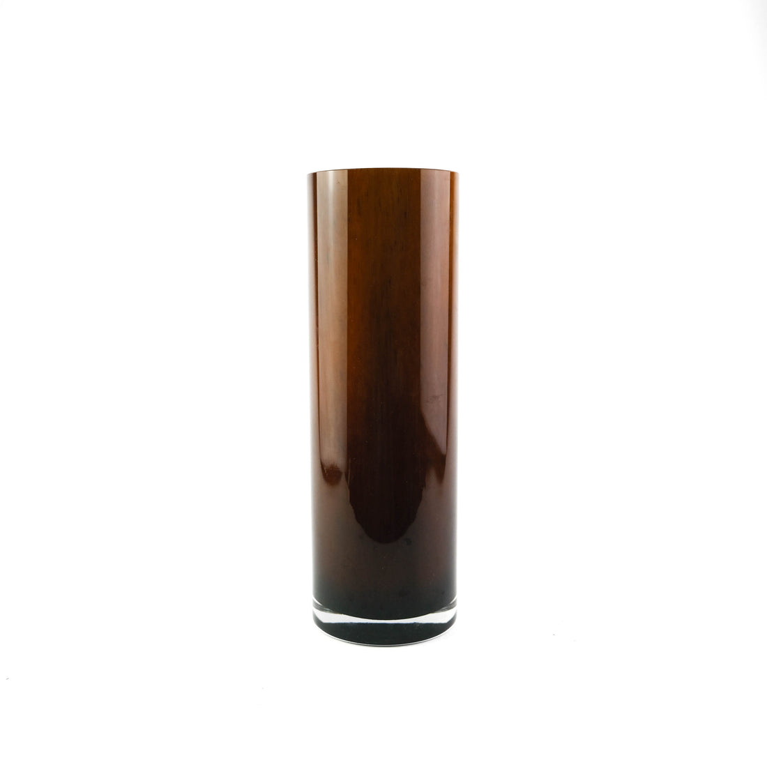 Vase cylindrique couleur miel foncé