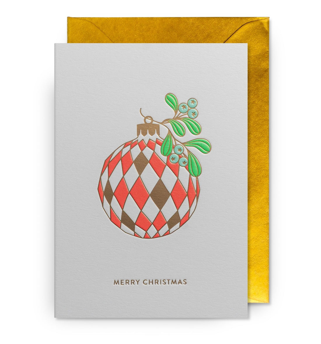 Mistletoe Bauble Christmas Card