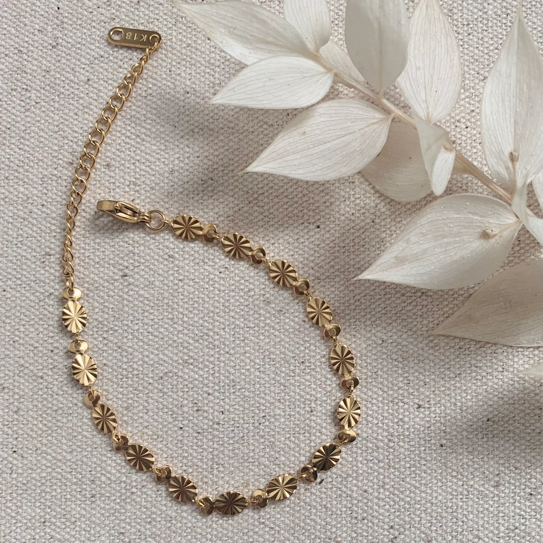 Bracelet chaîne ovale à motif soleil de tous les jours 