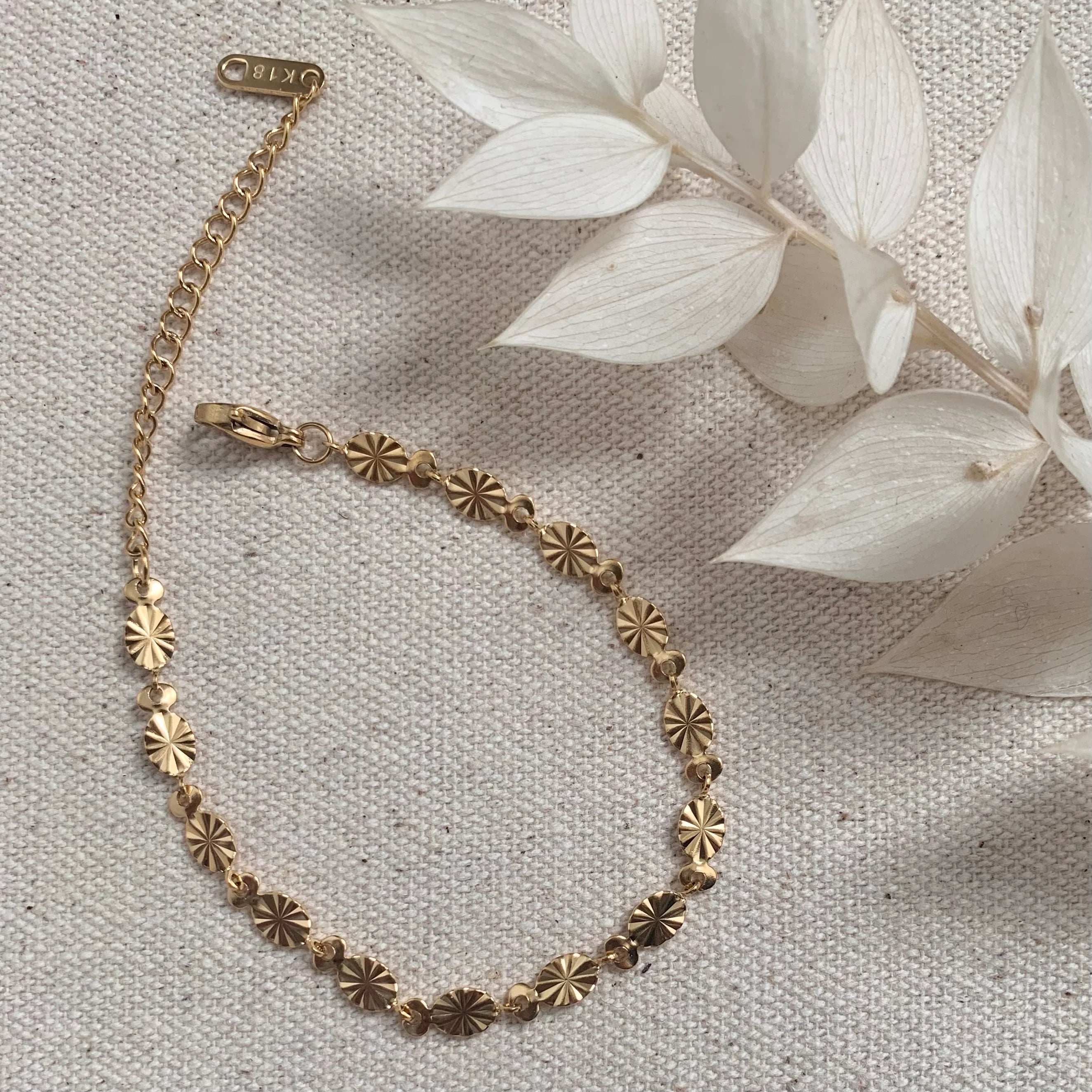 Bracelet chaîne ovale à motif soleil de tous les jours 