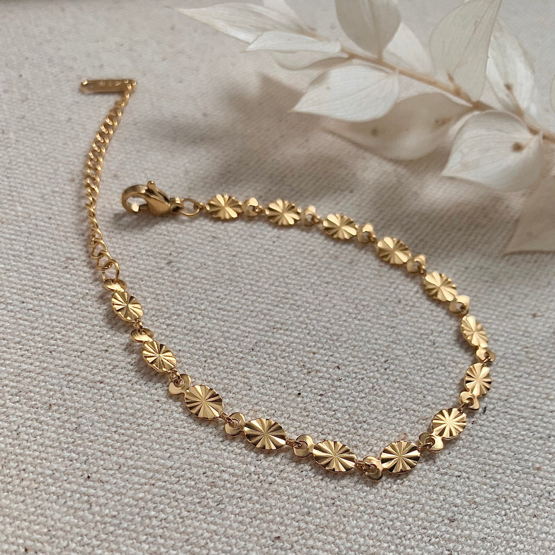 Bracelet chaîne ovale à motif soleil de tous les jours 