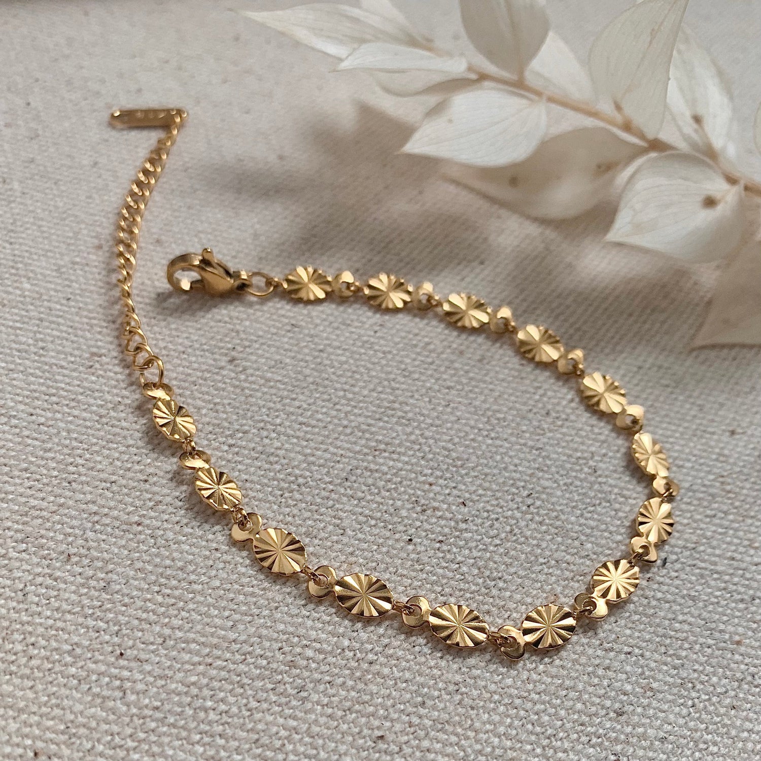 Bracelet chaîne ovale à motif soleil de tous les jours 